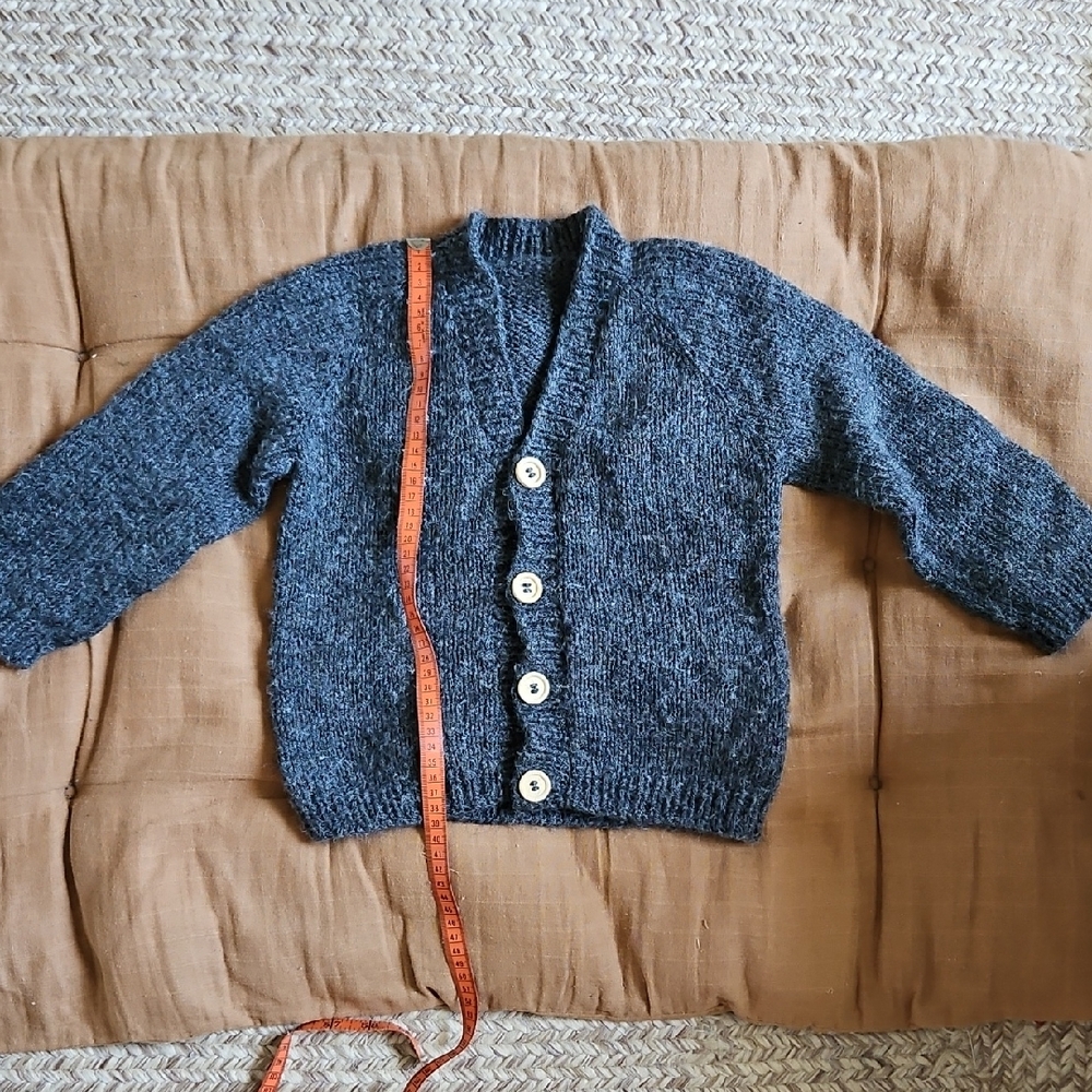 Gray Kids Button Down Cardigan